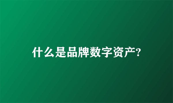 什么是品牌数字资产?