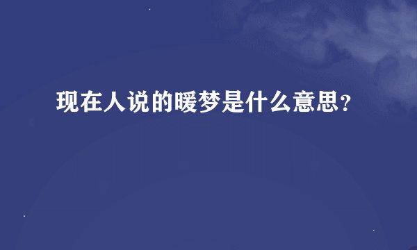 现在人说的暖梦是什么意思？