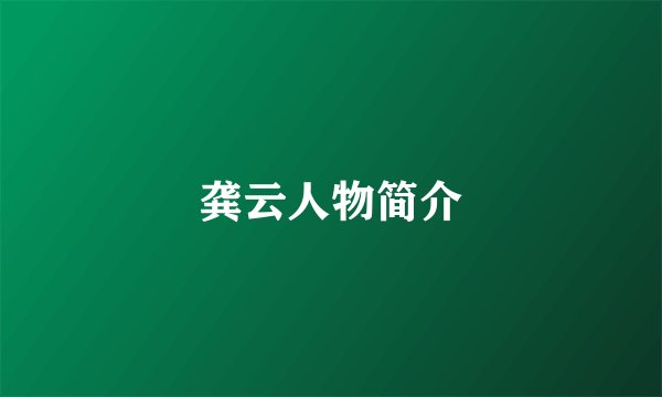 龚云人物简介