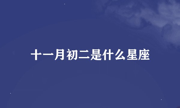 十一月初二是什么星座