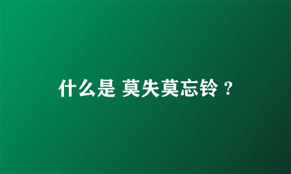 什么是 莫失莫忘铃 ?