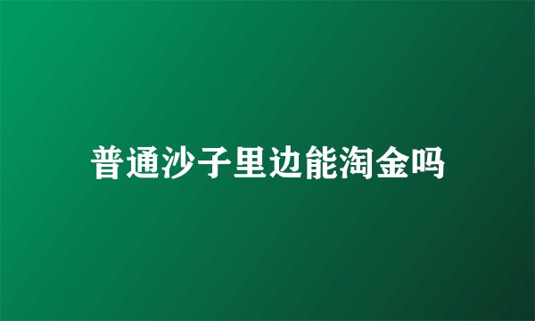 普通沙子里边能淘金吗