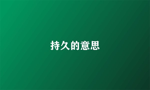 持久的意思