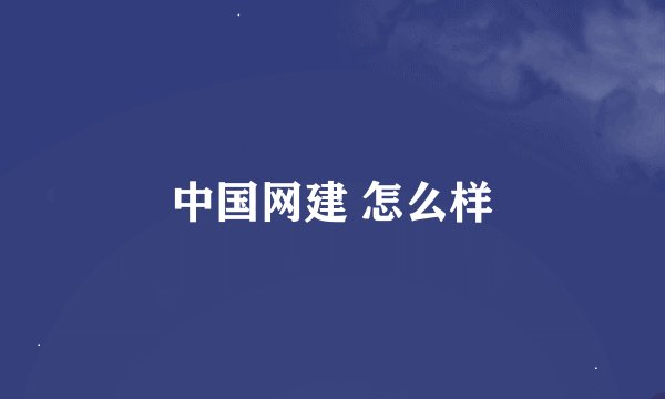 中国网建 怎么样
