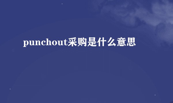 punchout采购是什么意思
