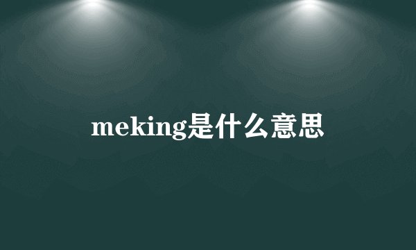 meking是什么意思