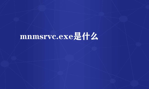 mnmsrvc.exe是什么