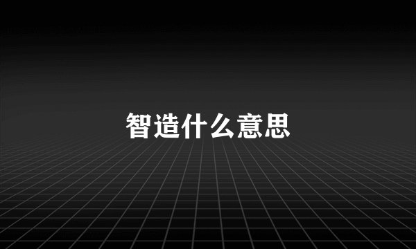 智造什么意思