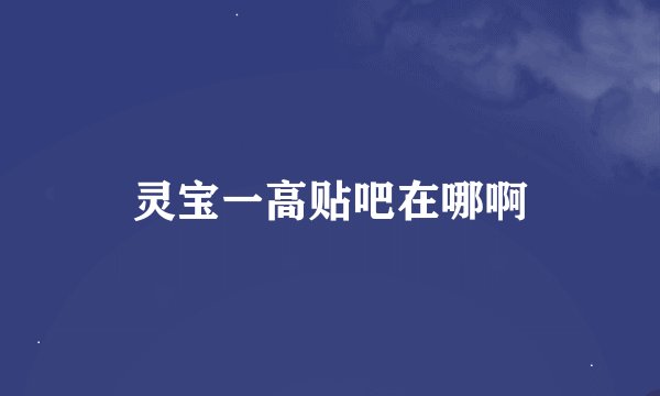 灵宝一高贴吧在哪啊