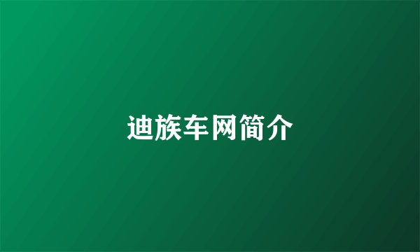 迪族车网简介