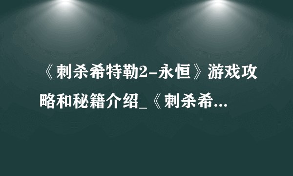 《刺杀希特勒2-永恒》游戏攻略和秘籍介绍_《刺杀希特勒2-永恒》游戏攻略和秘籍是什么