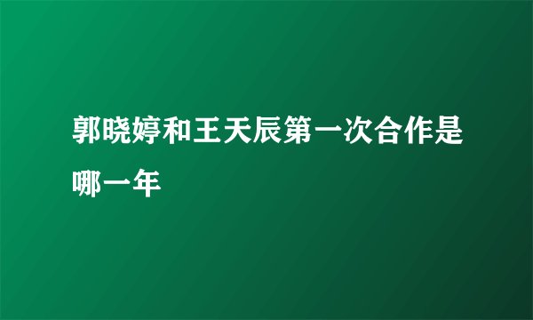 郭晓婷和王天辰第一次合作是哪一年