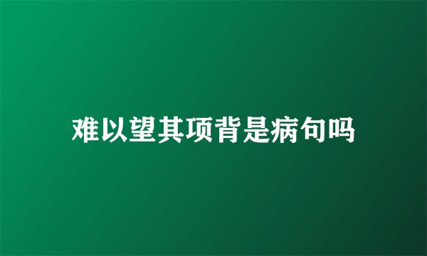 难以望其项背是病句吗