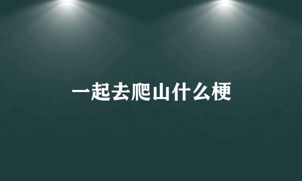 一起去爬山什么梗
