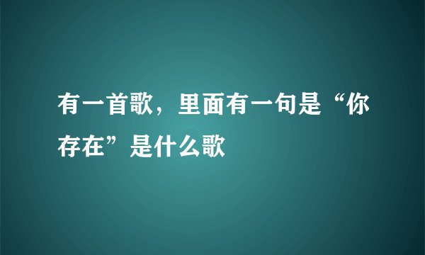 有一首歌，里面有一句是“你存在”是什么歌