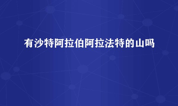 有沙特阿拉伯阿拉法特的山吗