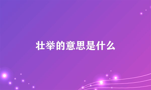 壮举的意思是什么