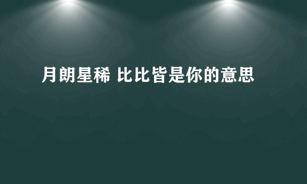月朗星稀 比比皆是你的意思
