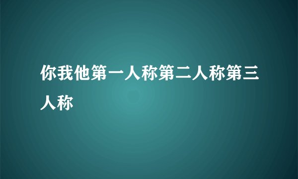 你我他第一人称第二人称第三人称