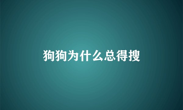 狗狗为什么总得搜