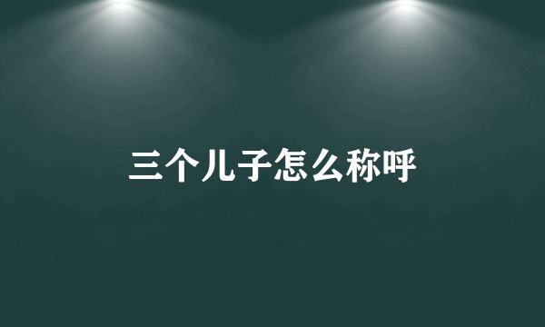 三个儿子怎么称呼