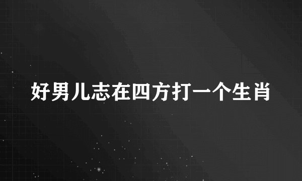 好男儿志在四方打一个生肖