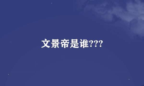 文景帝是谁???