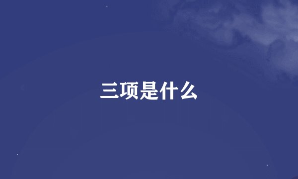 三项是什么