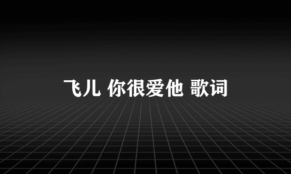 飞儿 你很爱他 歌词