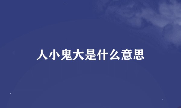 人小鬼大是什么意思