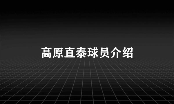 高原直泰球员介绍