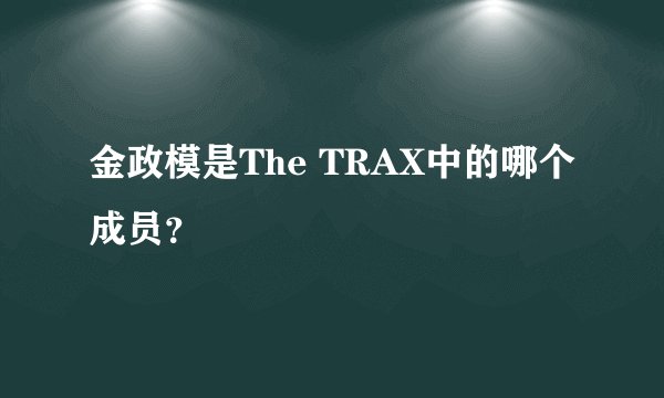 金政模是The TRAX中的哪个成员？