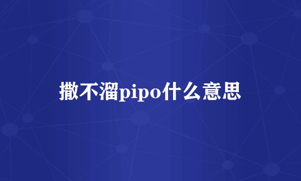 撒不溜pipo什么意思