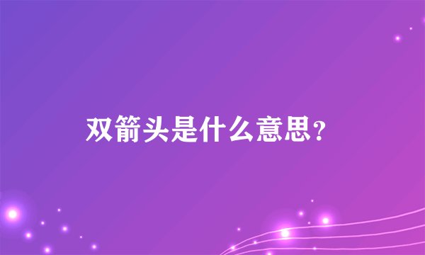双箭头是什么意思？