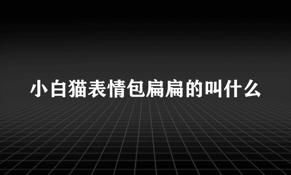 小白猫表情包扁扁的叫什么
