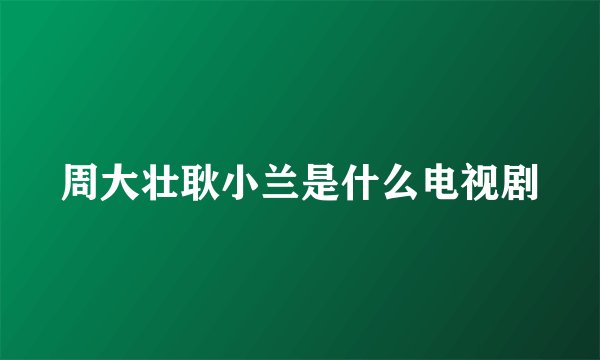 周大壮耿小兰是什么电视剧