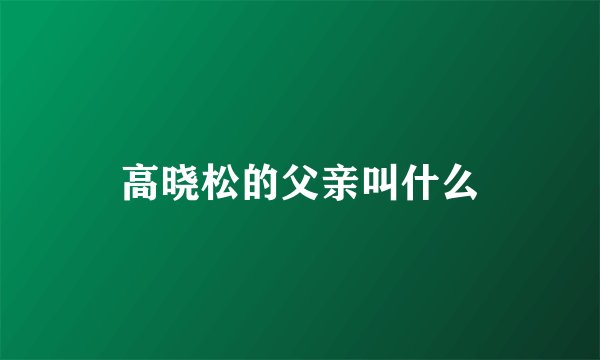 高晓松的父亲叫什么