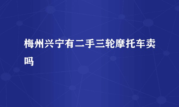 梅州兴宁有二手三轮摩托车卖吗