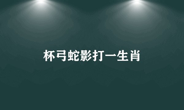 杯弓蛇影打一生肖