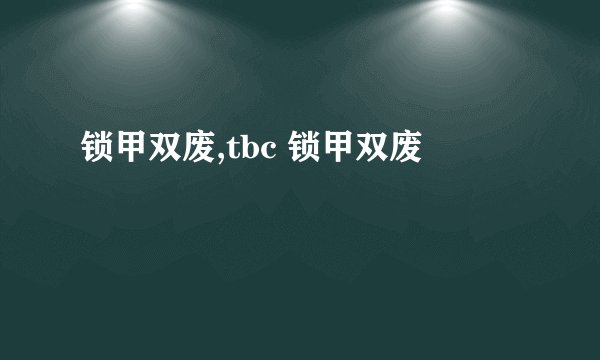 锁甲双废,tbc 锁甲双废