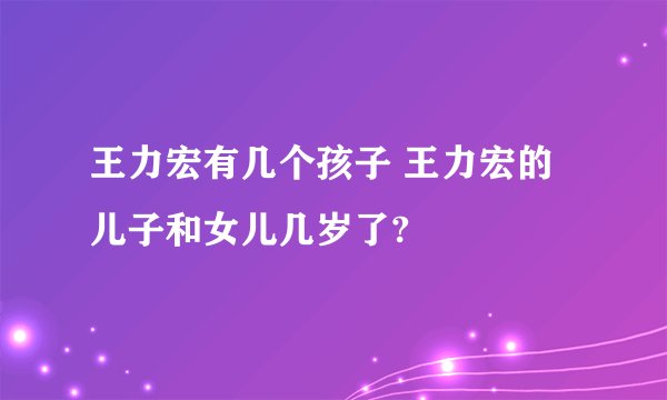 王力宏有几个孩子 王力宏的儿子和女儿几岁了?