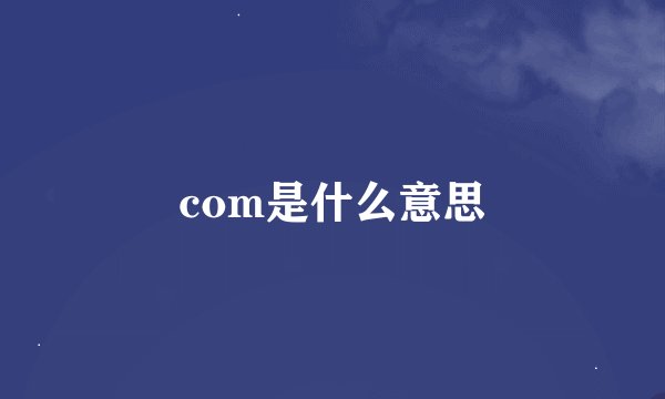 com是什么意思