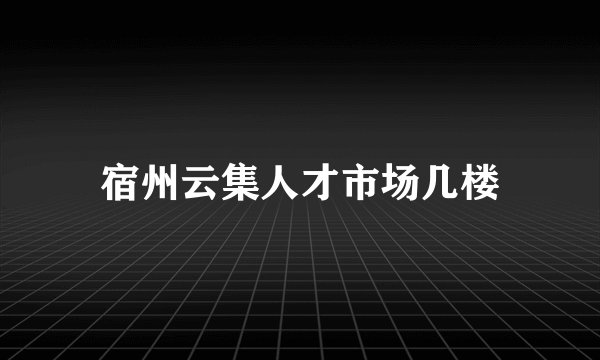 宿州云集人才市场几楼