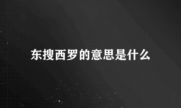 东搜西罗的意思是什么