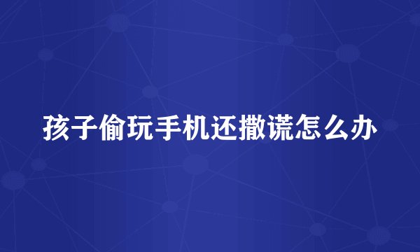 孩子偷玩手机还撒谎怎么办