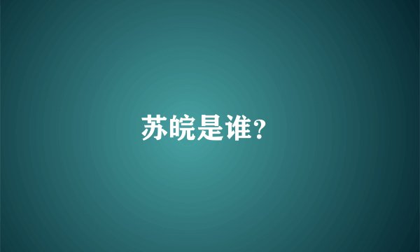 苏皖是谁?