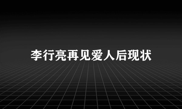 李行亮再见爱人后现状