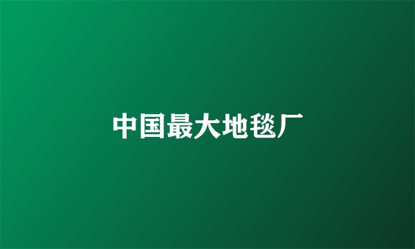 中国最大地毯厂