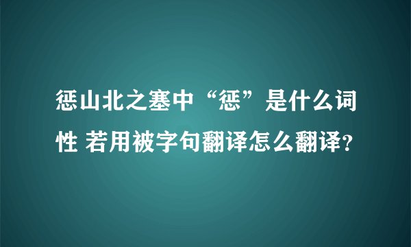 惩山北之塞中“惩”是什么词性 若用被字句翻译怎么翻译？