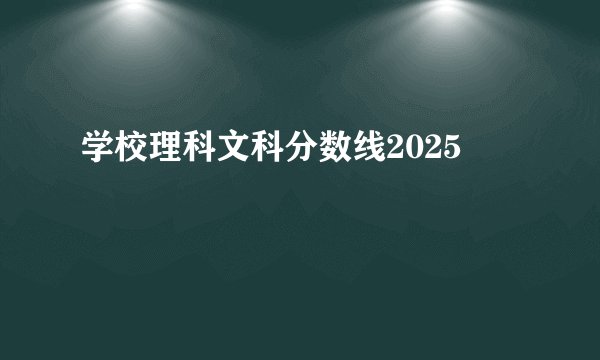 学校理科文科分数线2025